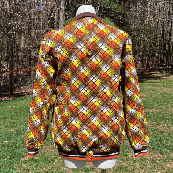 Celebrity by Design funky plaid all cotton lined logo jacket size L - Picture 6 of 9